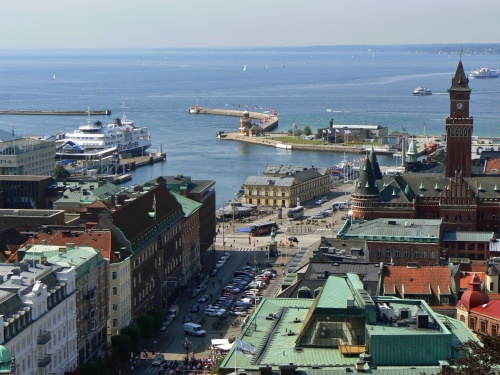Výhled na starou část Helsingborgu