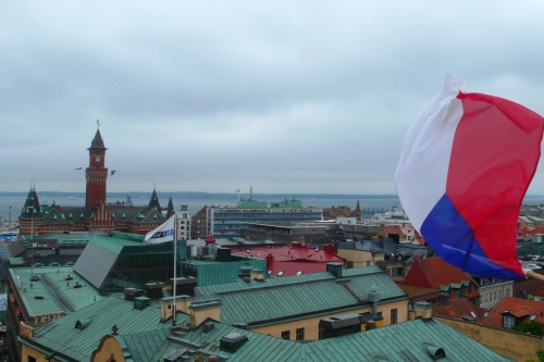 esk vlajka vlaje nad Helsingborgem